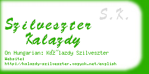 szilveszter kalazdy business card